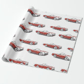 Corvette Red Wrapping Paper Cadeaupapier (Uitgerold)