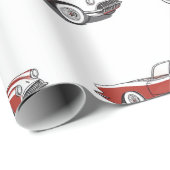 Corvette Red Wrapping Paper Cadeaupapier (Rol Hoek)