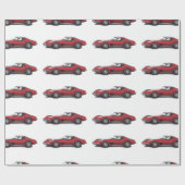Corvette Red Wrapping Paper Cadeaupapier (Vlak)