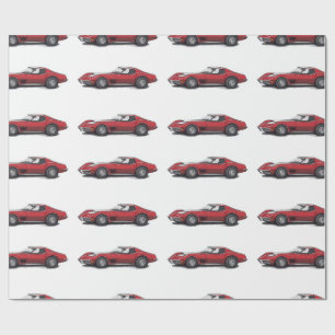 Corvette Red Wrapping Paper Cadeaupapier