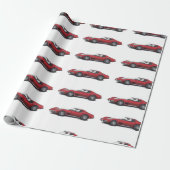 Corvette Red Wrapping Paper Cadeaupapier (Uitgerold)