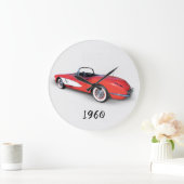 Corvette rode retro-convertibel grote klok (Huis)