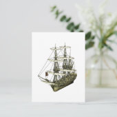 Corvette Sailboat with Furted Sails Briefkaart (Staand voorkant)