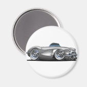 Corvette Silver Convertible Magneet (Voorkant / Achterkant)