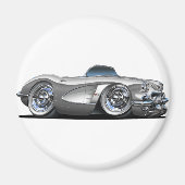 Corvette Silver Convertible Magneet (Voorkant)