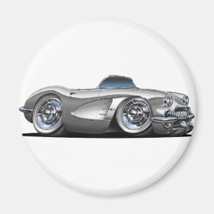 Corvette Silver Convertible Magneet