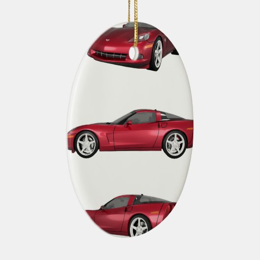 Corvette: Snoep Apple Finish Keramisch Ornament (Rechts)