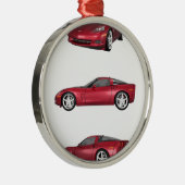 Corvette: Snoep Apple Finish Metalen Ornament (Rechts)
