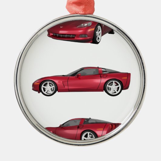 Corvette: Snoep Apple Finish Metalen Ornament (Voorkant)