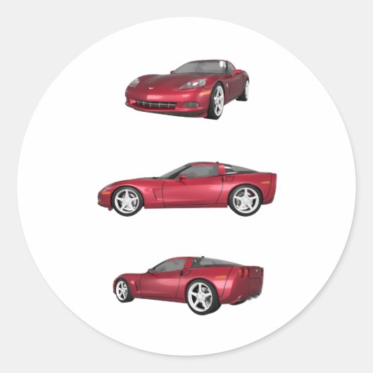 Corvette: Snoep Apple Finish Ronde Sticker (Voorkant)