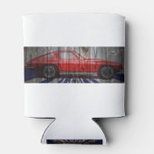 Corvette Stingray op schuur houtontwerp Blikjeskoeler (Achterkant)