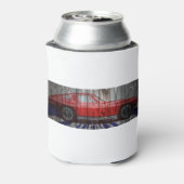 Corvette Stingray op schuur houtontwerp Blikjeskoeler (Blikje Achterkant)