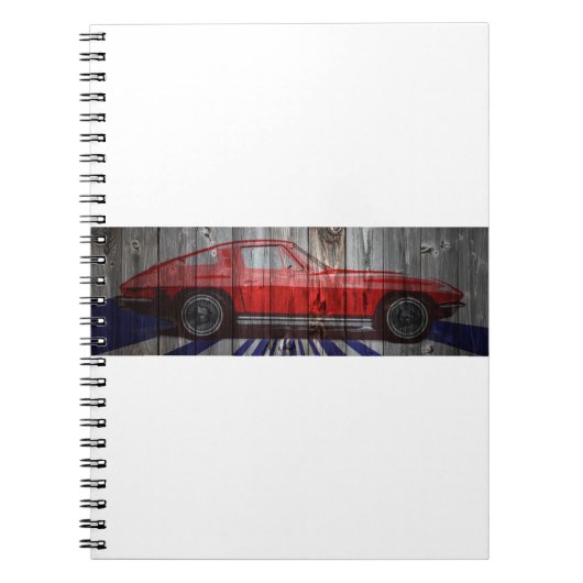 Corvette Stingray over het ontwerp van schuurhout Notitieboek (Voorkant)
