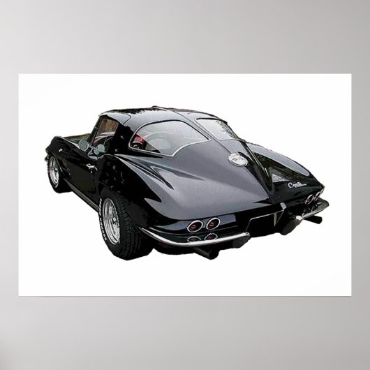 Corvette Stingray, zwart, 1963 Poster (Voorkant)