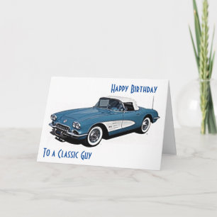 *CORVETTE STYLE* Birthday wil een CLASSIC GUY Kaart