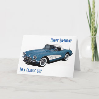 *CORVETTE STYLE* Birthday wil een CLASSIC GUY Kaart