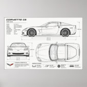 Corvette technische ontwerp poster (Voorkant)