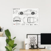 Corvette technische ontwerp poster (Thuiskantoor)