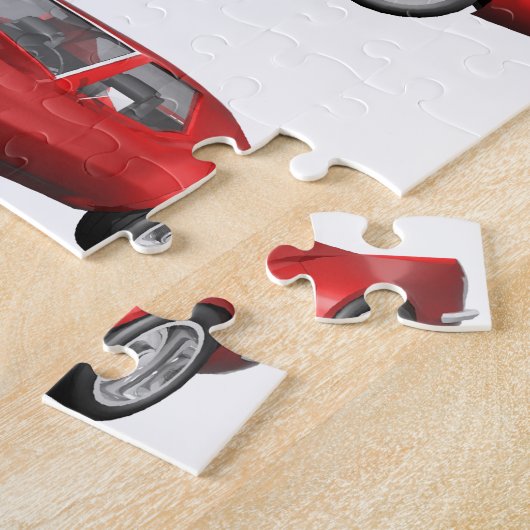 Corvette uit 1970: Roodfinse Legpuzzel (Zijkant)