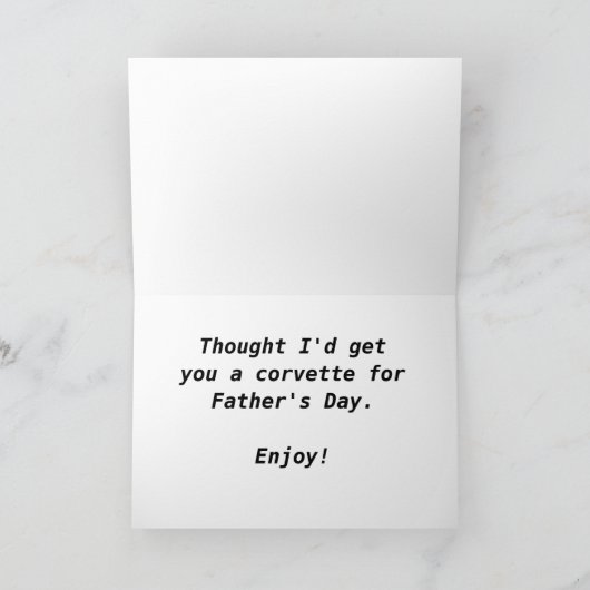 Corvette Vaderdag Kaart (Binnen)