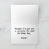 Corvette Verjaardag Kaart (Binnen)