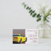 Corvette Visitekaartjes achterzijde (Staand voorkant)