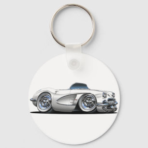 Corvette White Convertible Sleutelhanger