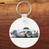 Corvette White Convertible Sleutelhanger (Voorkant)
