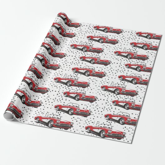 Corvette wrapping paper cadeaupapier (Uitgerold)