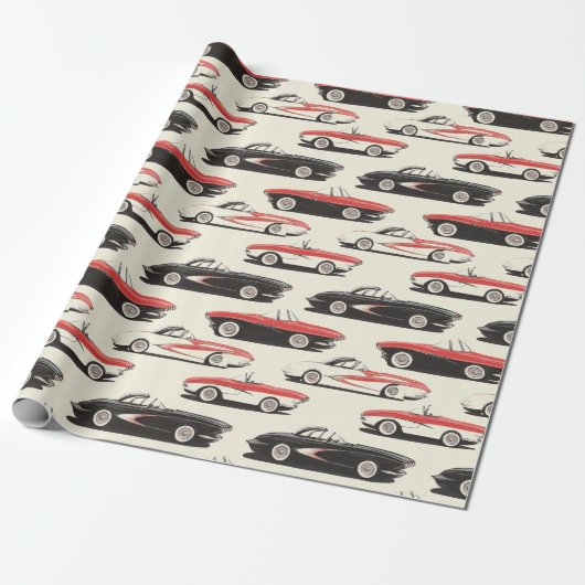 Corvette wrapping paper cadeaupapier (Uitgerold)