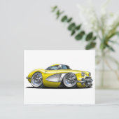 Corvette Yellow Car Briefkaart (Staand voorkant)