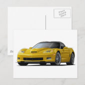 Corvette ZR1 gele auto Briefkaart (Voorkant / Achterkant)