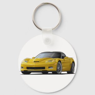 Corvette ZR1 gele auto Sleutelhanger