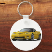 Corvette ZR1 gele auto Sleutelhanger (Voorkant)