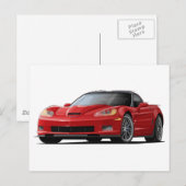 Corvette ZR1 rode auto Briefkaart (Voorkant / Achterkant)