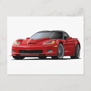 Corvette ZR1 rode auto Briefkaart