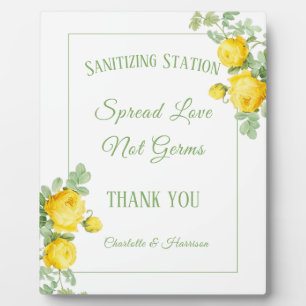 Corvid Wedding Signs Yellow Roses gepersonaliseerd Fotoplaat