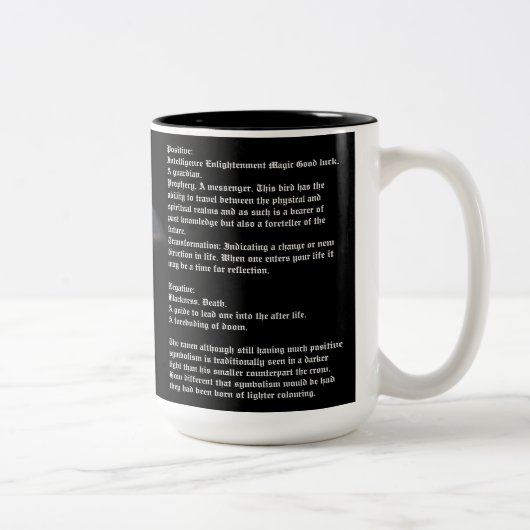 Corvidae Symbolisme Koffiekoffie Mok (Rechts)