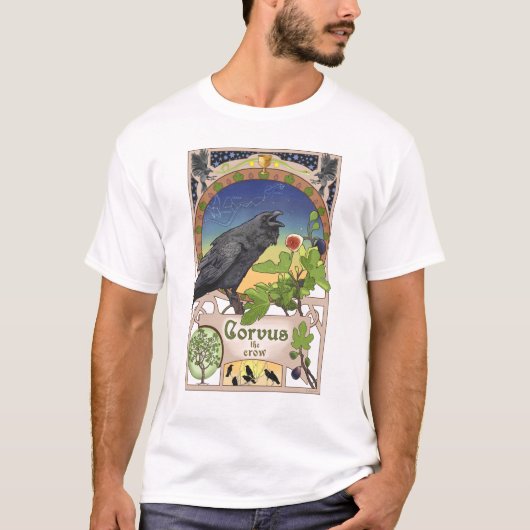 Corvus Black Crow Art Nouveau T Shirt (Voorkant)
