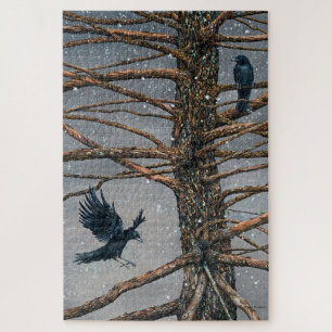 Corvus Corvidae en de Cedar Jigzaag Puzzle Legpuzzel