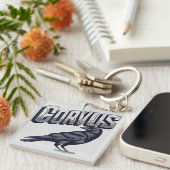 Corvus Raaf Mascotte Grafisch Sleutelhanger (Voorkant Rechts)