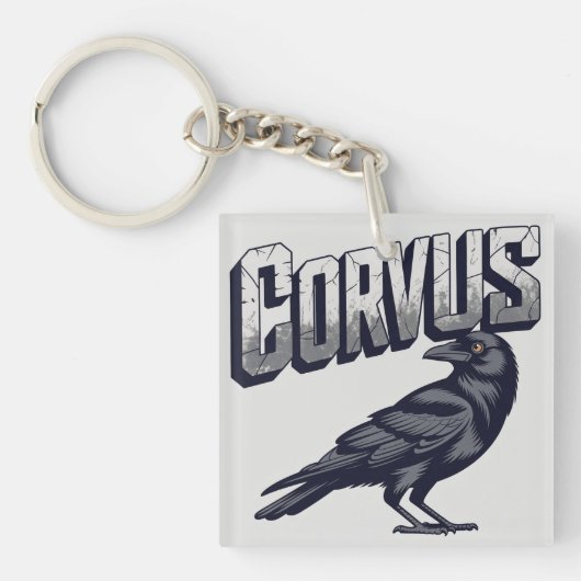 Corvus Raaf Mascotte Grafisch Sleutelhanger (voorkant)