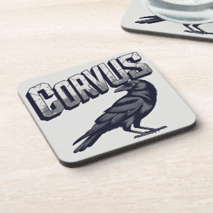 Corvus Raven Mascot Grafisch Bier Onderzetter