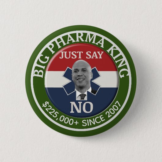 Cory Booker: Big Pharma King Ronde Button 5,7 Cm (Voorkant)