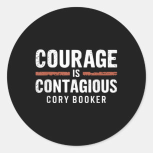 Cory Booker Courage is een aanstekelijk politiek c Ronde Sticker