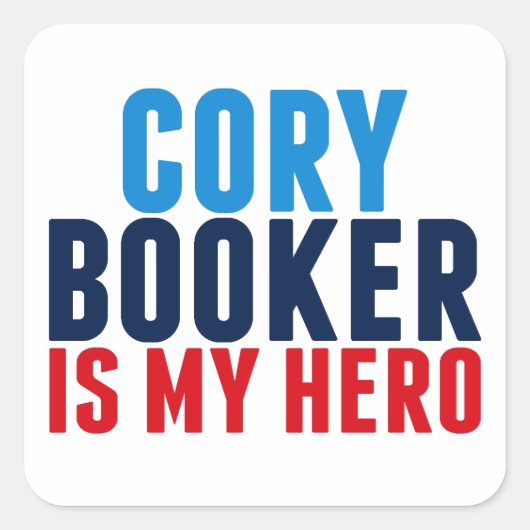 Cory Booker is mijn held Vierkante Sticker (Voorkant)