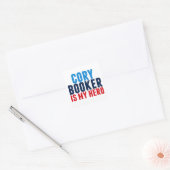 Cory Booker is mijn held Vierkante Sticker (Envelop)