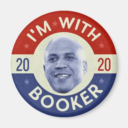 Cory Booker President 2020 Democraat Foto Retro Magneet (Voorkant)