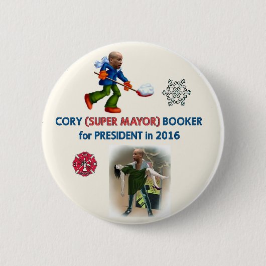 Cory Booker voor President 2016 Ronde Button 5,7 Cm (Voorkant)