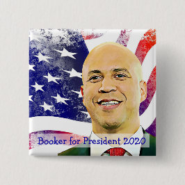 Cory Booker voor President 2020 US-verkiezingen Vierkante Button 5,1 Cm